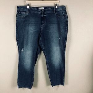Violeta By MNG Jeans Womens Plus Size 20 Blue Claudia Girlfriend Destroyed
